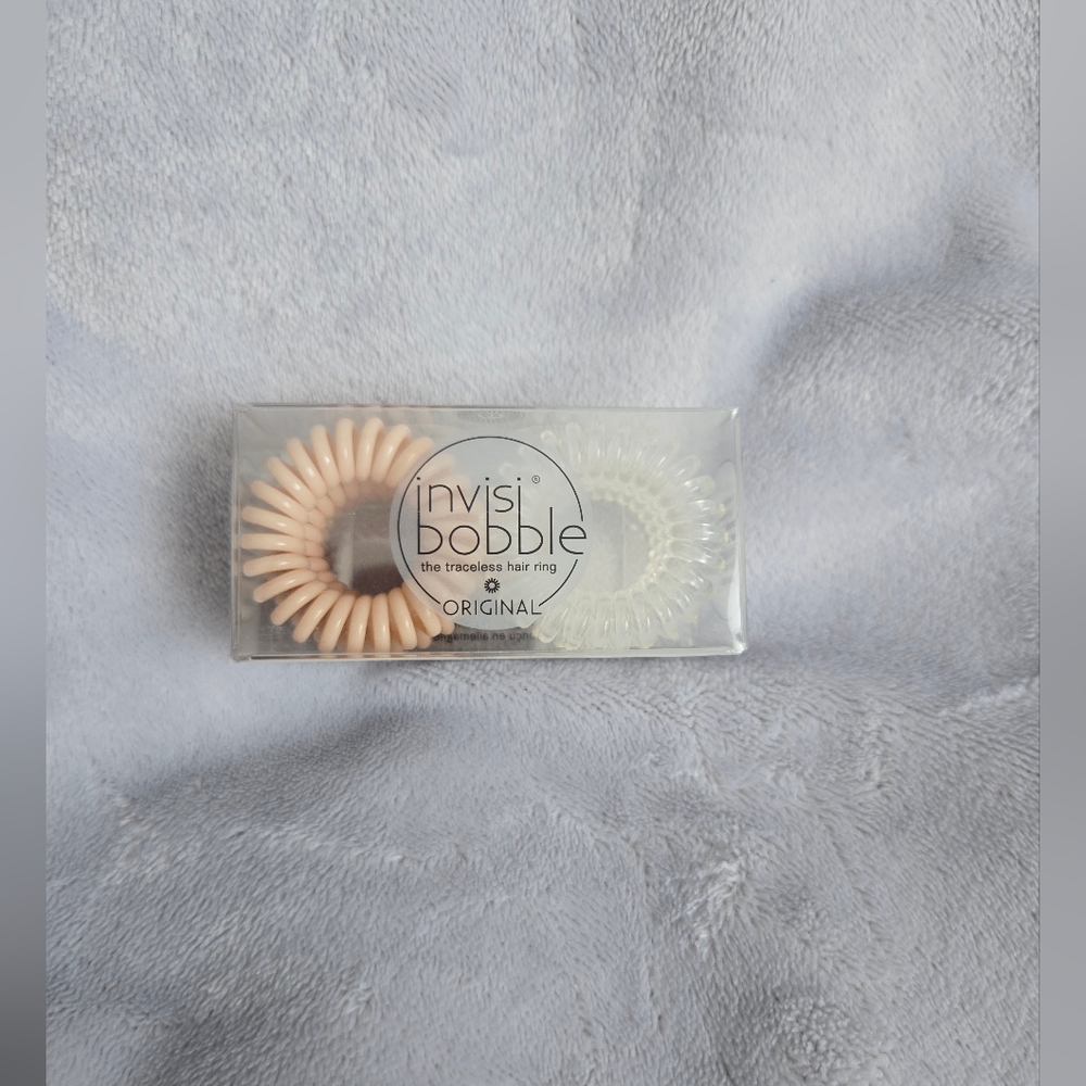🟢 Invisibobble Original Hair Rings - Peach and Clear
